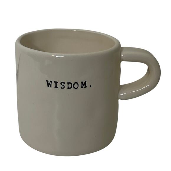 Rae Dunn Coffee Mug Wisdom Small C Handle Typeset Ivory 12 ounces - Picture 2 of 8